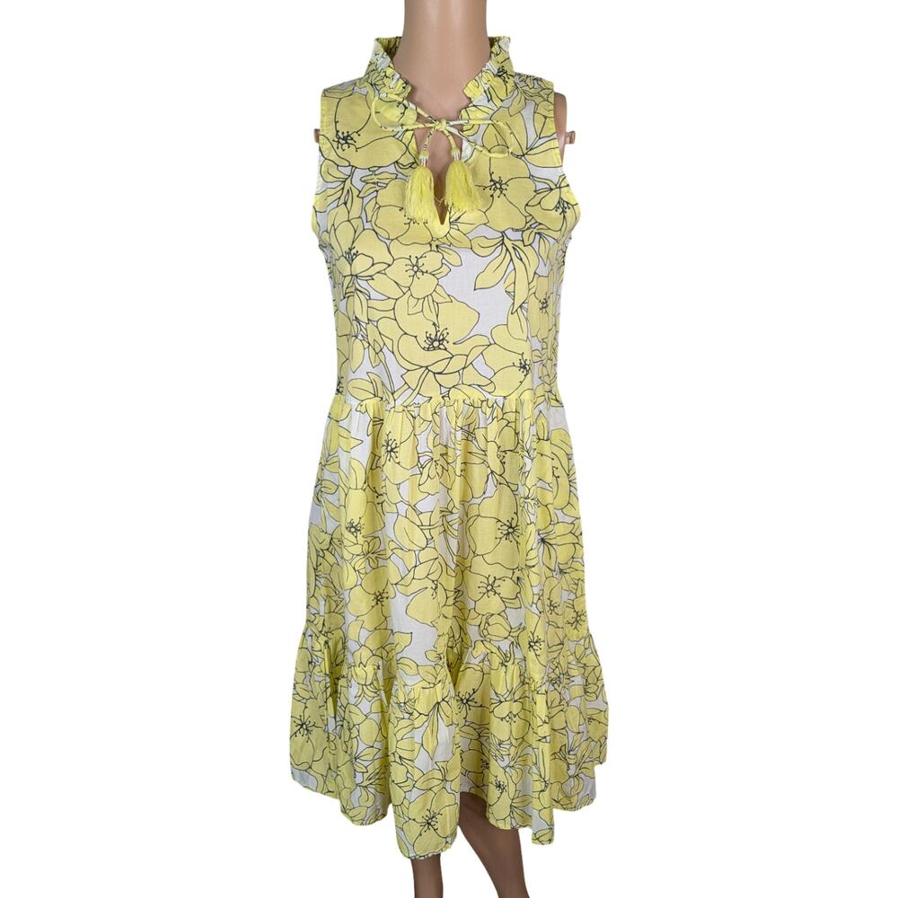 Echo Yellow Floral Sleeveless Mini Dress